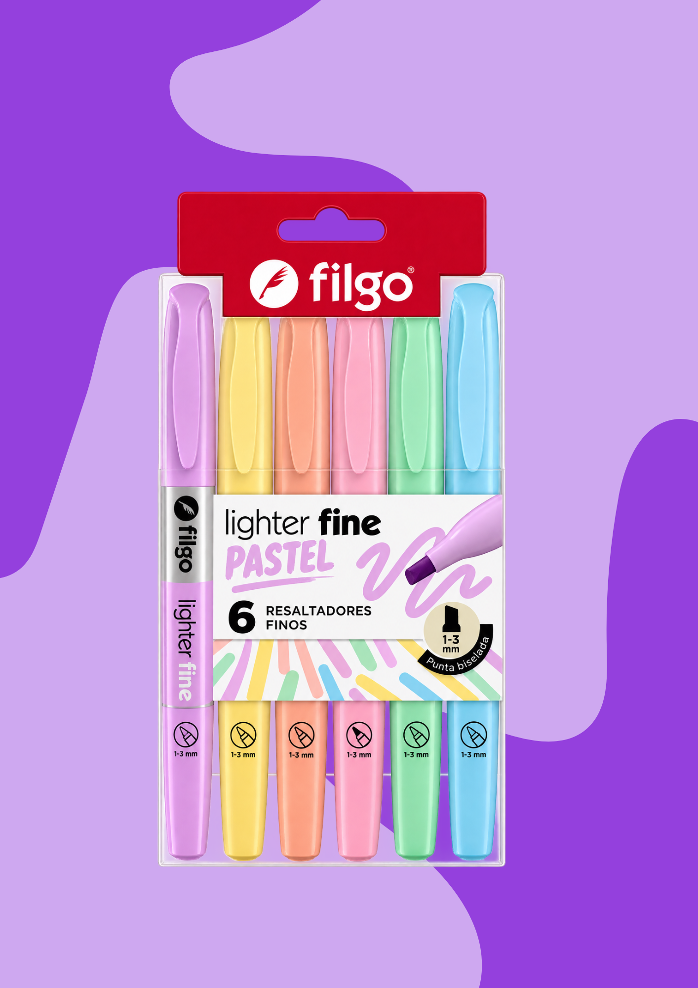 Destacadores Filgo Lighter Fine Pastel – 6 Colores
