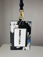 Porta Documentos Estampado Floral Negro