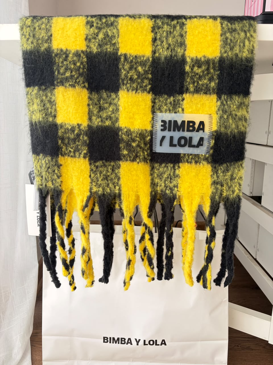 Bufanda Bimba Y Lola Cuadros Amarilla